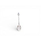 The Witches' Quest silver alloy teaspoon with an ornate leaf-shaped bowl, twig handle, and clear crystal point finial.