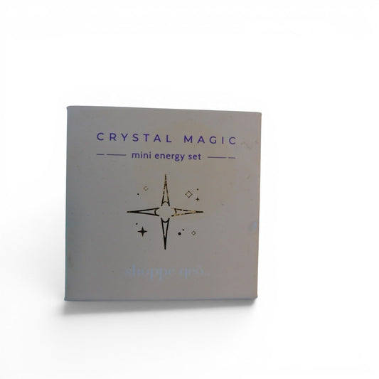 The Witches' Quest Crystal Magic mini energy set box featuring a star icon and Shoppe Geo branding.