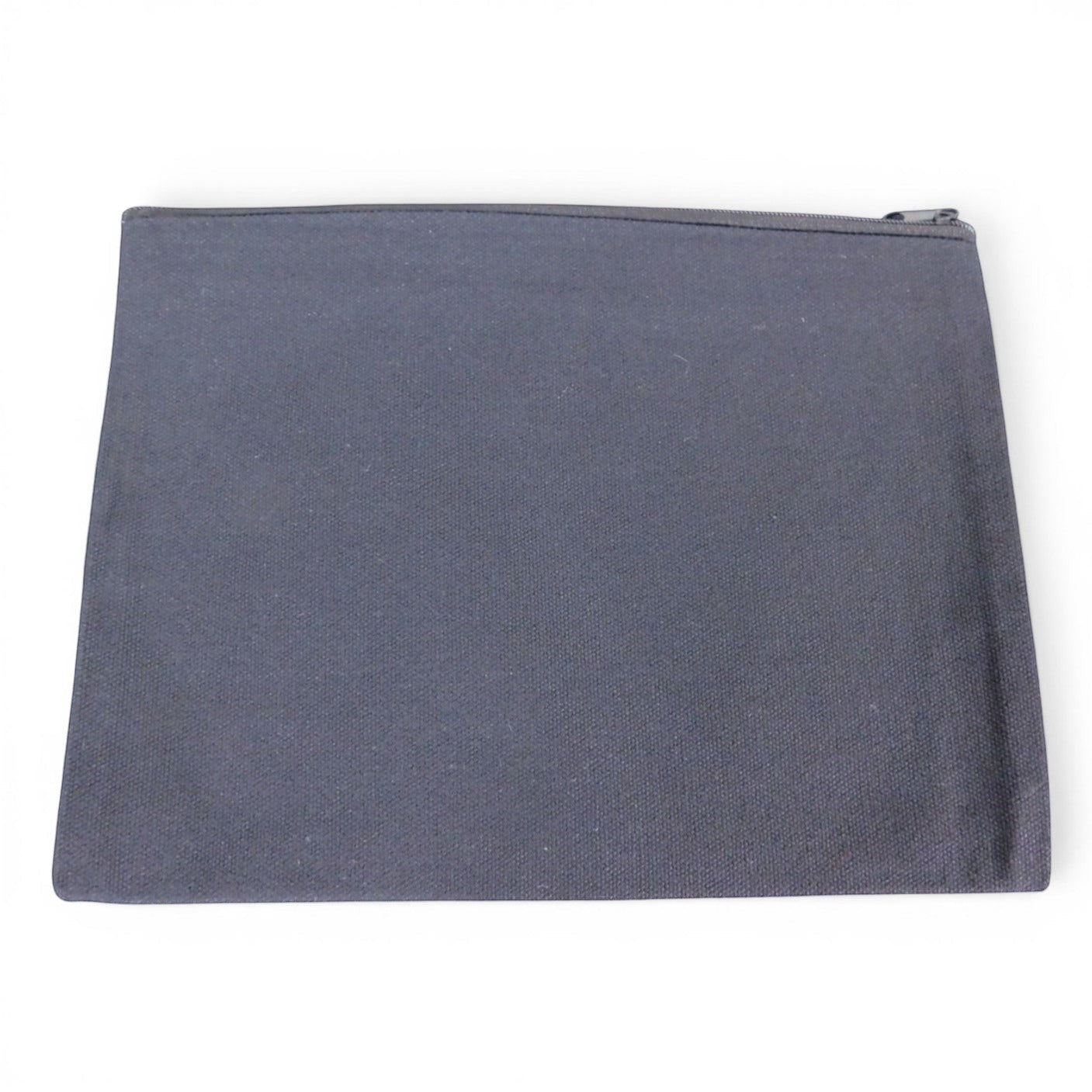 The Witches' Quest dark grey canvas zippered pouch for carrying essentials with a durable design.