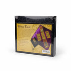The Witches' Quest Golden Tarot Visconti Sforza deck box set with guidebook, purple satin cloth, and medieval cards.