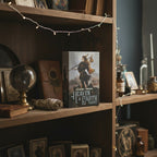 The Witches' Quest Heaven & Earth Tarot deck box featuring celestial artwork on a wooden bookshelf with fairy lights.