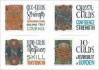 The Witches' Quest Illuminated Tarot cards featuring Ace of Clubs, Queen of Clubs, King of Clubs, and 10 of Clubs art.
