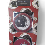 The Witches' Quest I Am The Universe pomegranate noir scented candle set in celestial travel tins with mystic art