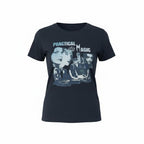 The Witches' Quest black cotton crewneck t-shirt featuring a vintage-inspired Practical Magic movie collage graphic.