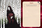 The Witches' Quest Seasons of the Witch Samhain Journal open page featuring a witch illustration and writing prompt