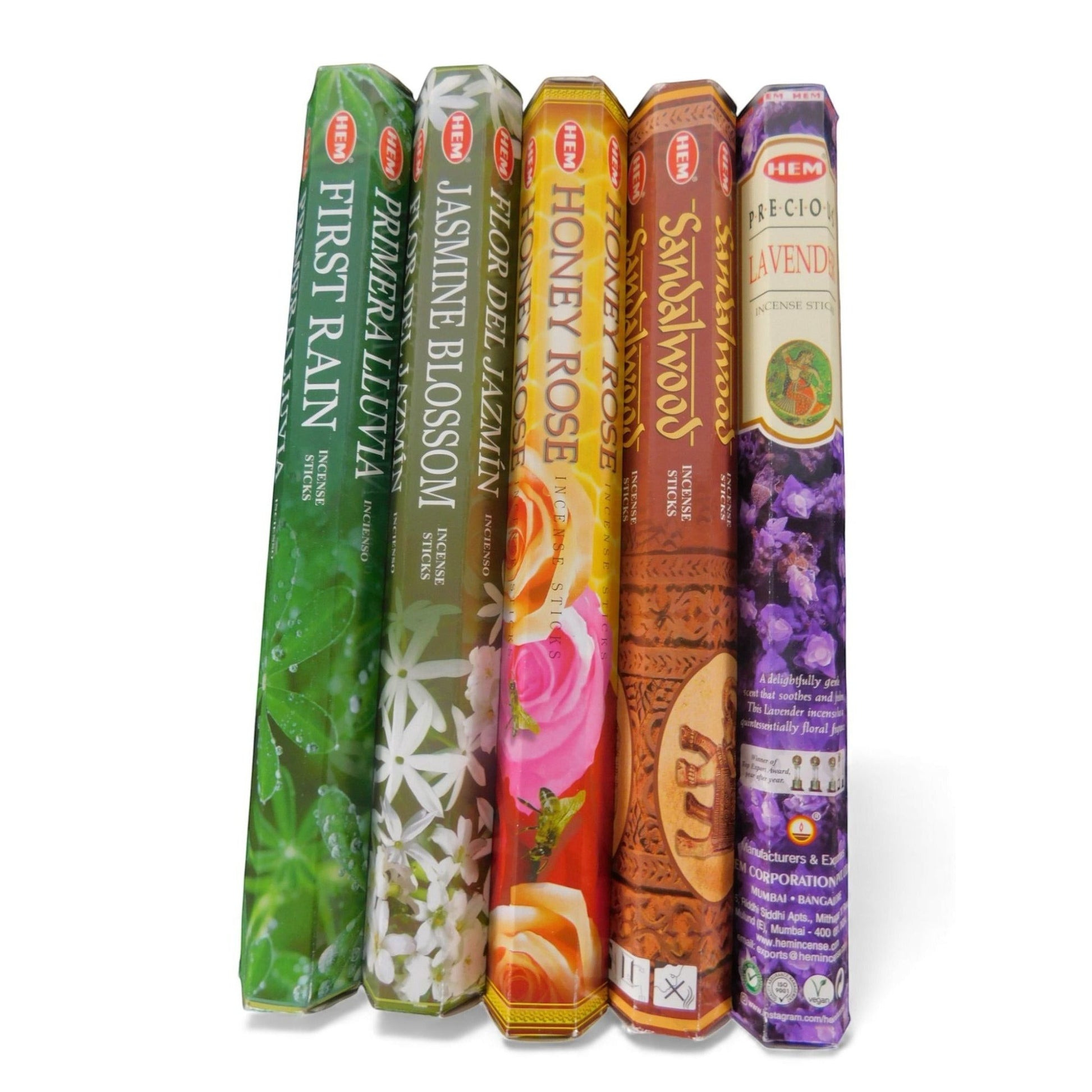 The Witches' Quest self-love incense pack featuring five HEM scent tubes including lavender, rose, and sandalwood.