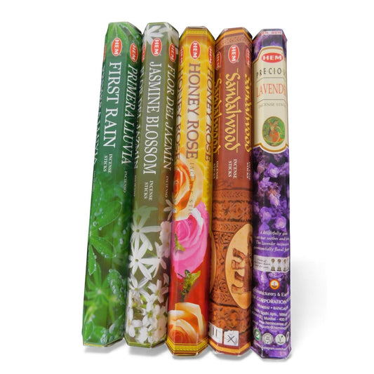 The Witches' Quest self-love incense pack featuring five HEM scent tubes including lavender, rose, and sandalwood.