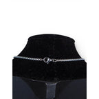 The Witches' Quest silver tone necklace chain featuring a secure lobster claw clasp on a black display bust