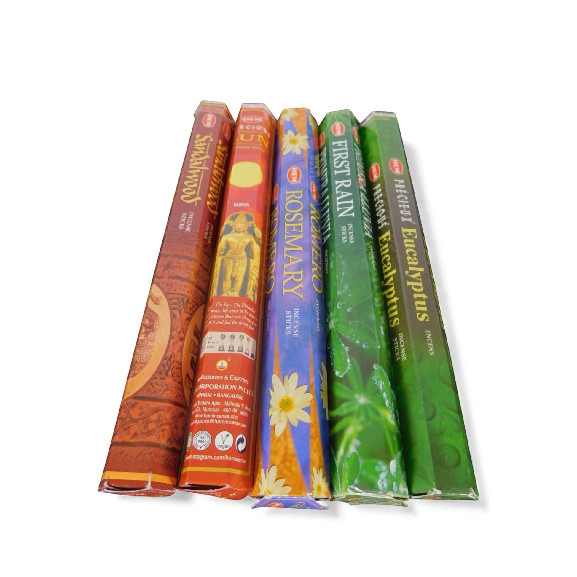 The Witches' Quest solar power incense pack featuring five HEM scent tubes for rituals and meditation.