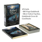The Witches' Quest The Solitary Witch Oracle deck with 45 cards, 180-page guidebook, and silver-foil accents.