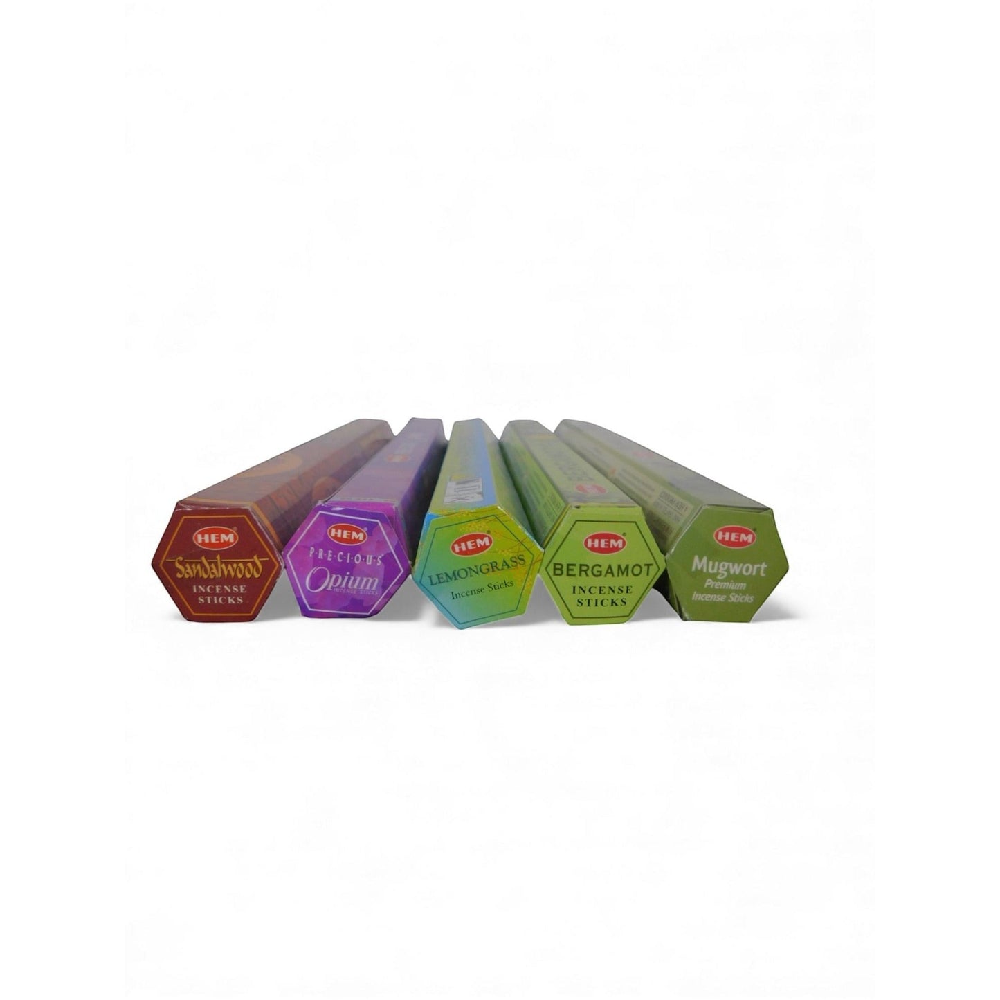 The Witches' Quest Third Eye incense pack featuring five hexagonal tubes of HEM incense for divination and meditation.