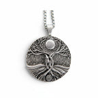 The Witches' Quest silver-tone Tree of Life pendant necklace with intricate Celtic knot roots on a 23.5-inch chain.