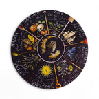 The Witches' Quest 8-inch round Wheel of the Year plaque featuring seasonal sabbat illustrations and a central owl.