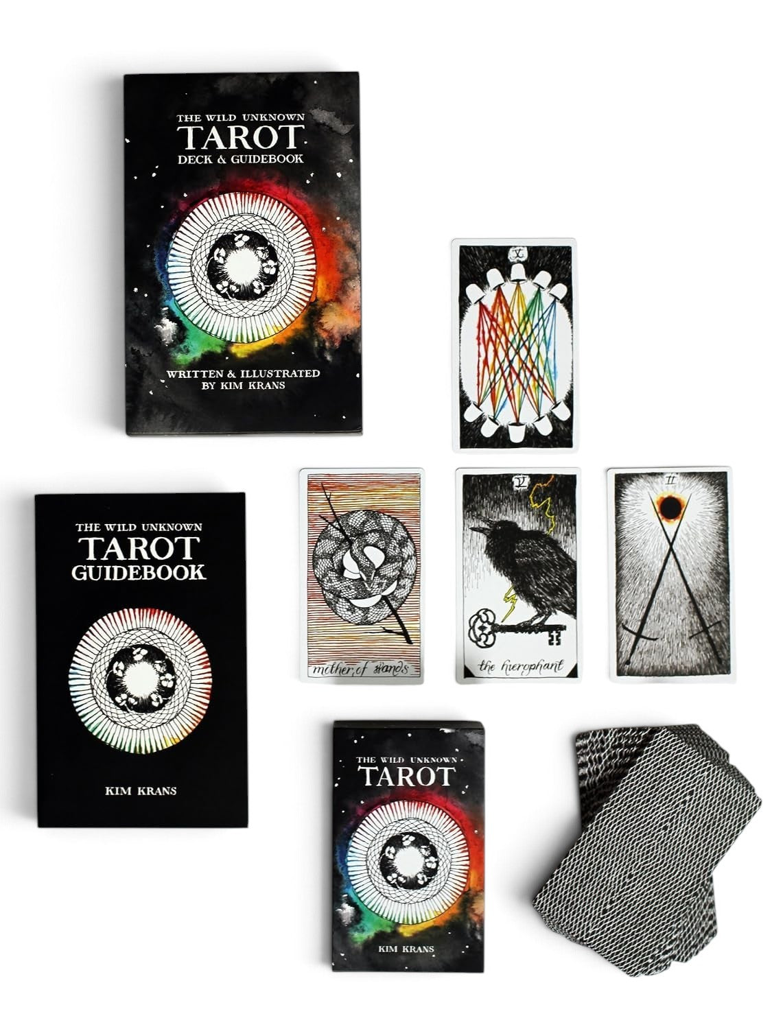 The Witches' Quest The Wild Unknown tarot deck and guidebook set featuring illustrated cards and rainbow mandala art