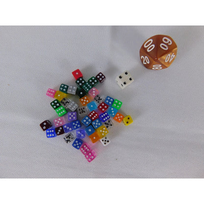 Assorted Mini 6 Sided Dice Lot With Percentile D10 RPG Polyhedral Set Dice
