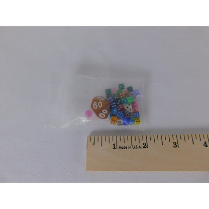 Assorted Mini 6 Sided Dice Lot With Percentile D10 RPG Polyhedral Set Dice