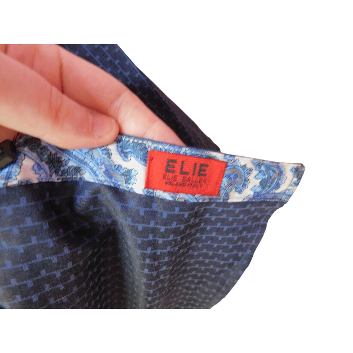 Elie Milano Navy Modern Fit Shirt S - Mens Long Sleeve - Excellent