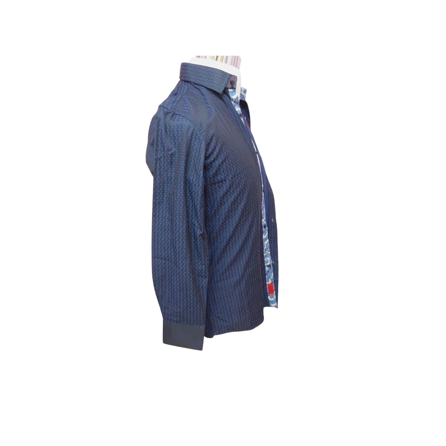 Elie Milano Navy Modern Fit Shirt S - Mens Long Sleeve - Excellent