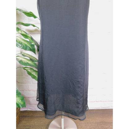 GAP Black Sleeveless Ruffle Neck Dress Size 6 - Classic Chic Evening Look