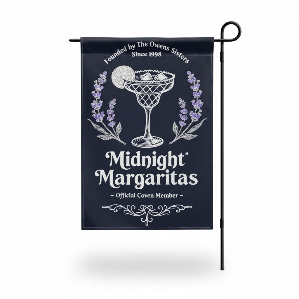 Midnight Margaritas Garden Flag 18x12 Magic Witchy Party Outdoor Decor