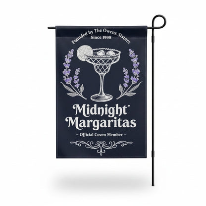 Midnight Margaritas Garden Flag 18x12 Magic Witchy Party Outdoor Decor