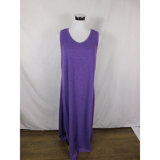 SHEIN Curve Purple Heathered Maxi Dress 1XL - Stretch Tank V-Neck - Excellent