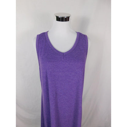 SHEIN Curve Purple Heathered Maxi Dress 1XL - Stretch Tank V-Neck - Excellent