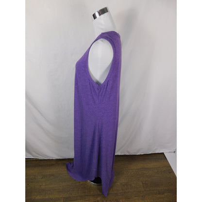 SHEIN Curve Purple Heathered Maxi Dress 1XL - Stretch Tank V-Neck - Excellent