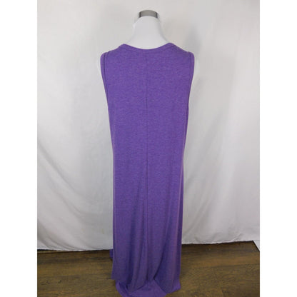 SHEIN Curve Purple Heathered Maxi Dress 1XL - Stretch Tank V-Neck - Excellent