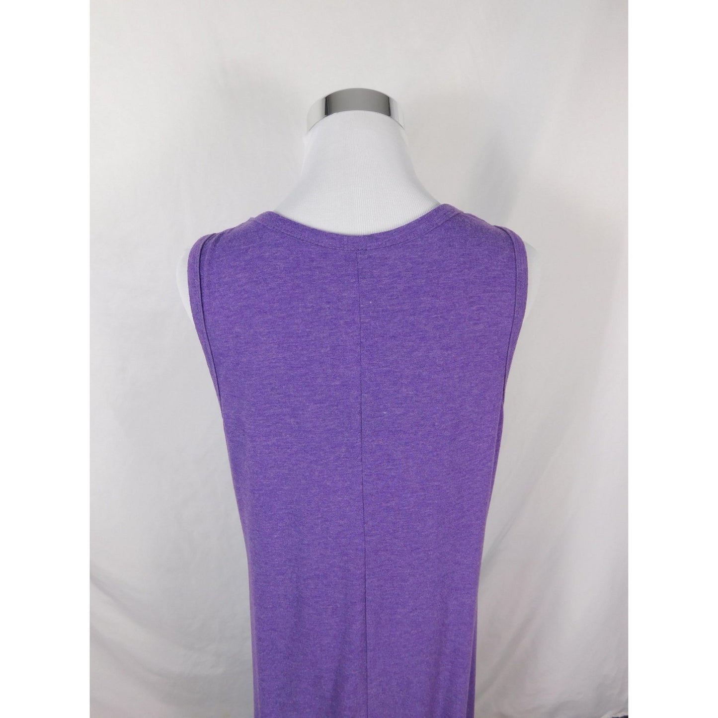 SHEIN Curve Purple Heathered Maxi Dress 1XL - Stretch Tank V-Neck - Excellent