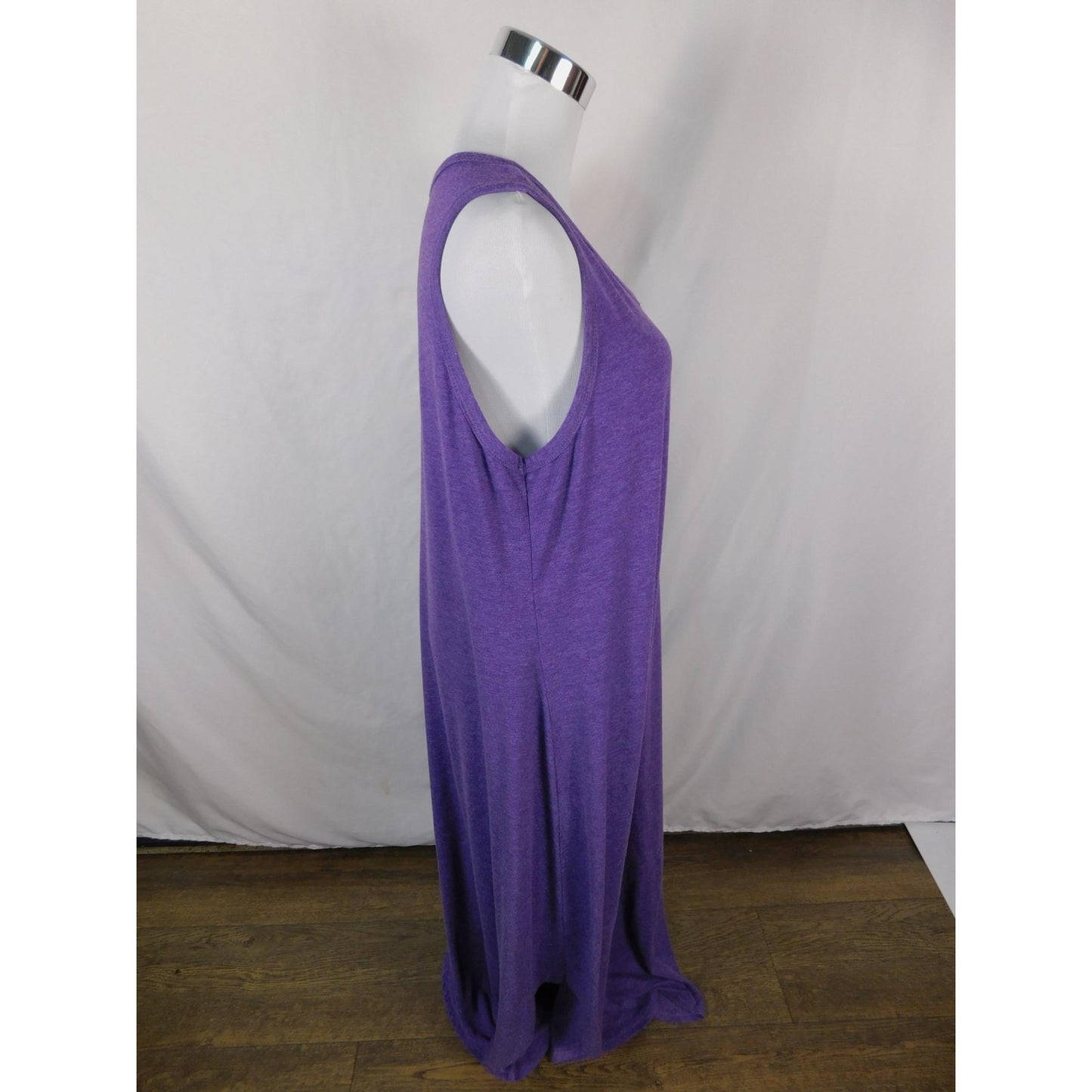 SHEIN Curve Purple Heathered Maxi Dress 1XL - Stretch Tank V-Neck - Excellent