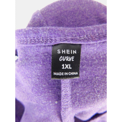 SHEIN Curve Purple Heathered Maxi Dress 1XL - Stretch Tank V-Neck - Excellent