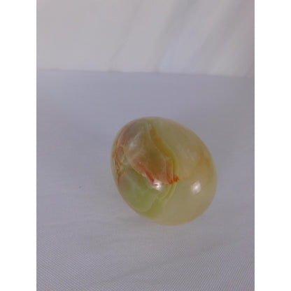 Polished Green Onyx Stone Egg 0.93 Lb Banded Crystal Witch Altar Decor Stone