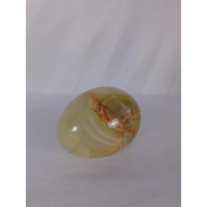 Polished Green Onyx Stone Egg 0.93 Lb Banded Crystal Witch Altar Decor Stone