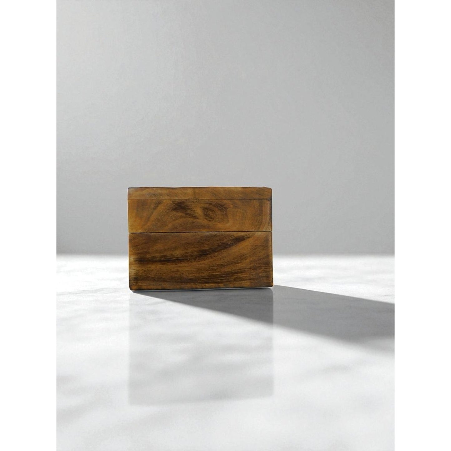 Hand Carved Wooden Box Tarot Floral Motif Latch Closure Storage Jewelry Decor