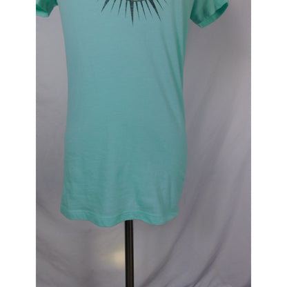 Free State M Moon & Flowers Tee Celestial Witchcore Graphic Shirt Aqua