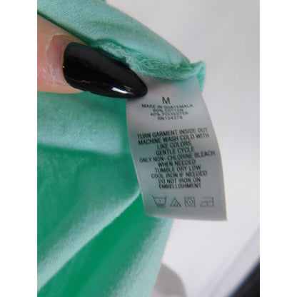 Free State M Moon & Flowers Tee Celestial Witchcore Graphic Shirt Aqua