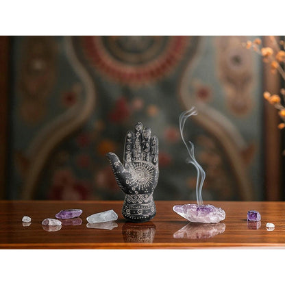 Mystical Witchy Palmistry Hand Statue Palm Reading Boho Psychic Decor 5"