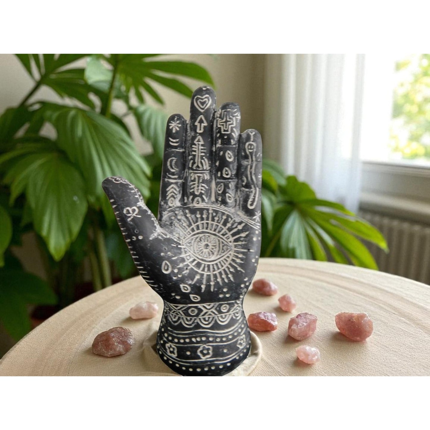Mystical Witchy Palmistry Hand Statue Palm Reading Boho Psychic Decor 5"