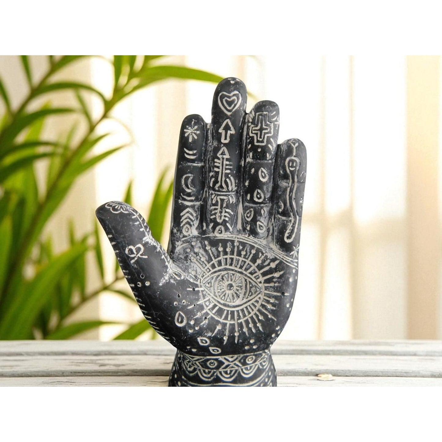 Mystical Witchy Palmistry Hand Statue Palm Reading Boho Psychic Decor 5"