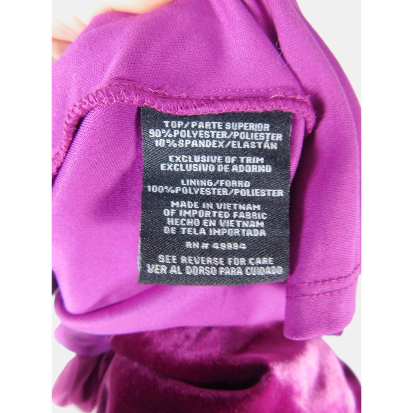 R&M Richards Top Womens XL Fuchsia Velvet Draped Cowl Back Dolman Blouse 9250