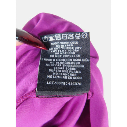 R&M Richards Top Womens XL Fuchsia Velvet Draped Cowl Back Dolman Blouse 9250