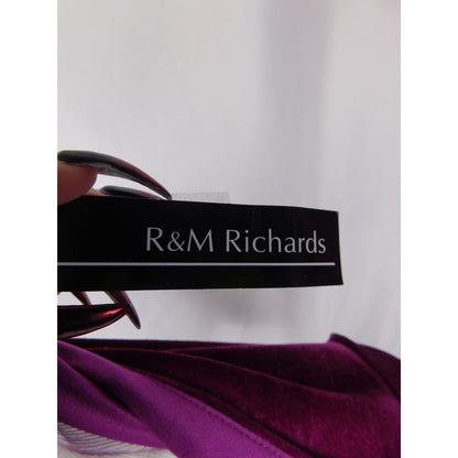 R&M Richards Top Womens XL Fuchsia Velvet Draped Cowl Back Dolman Blouse 9250