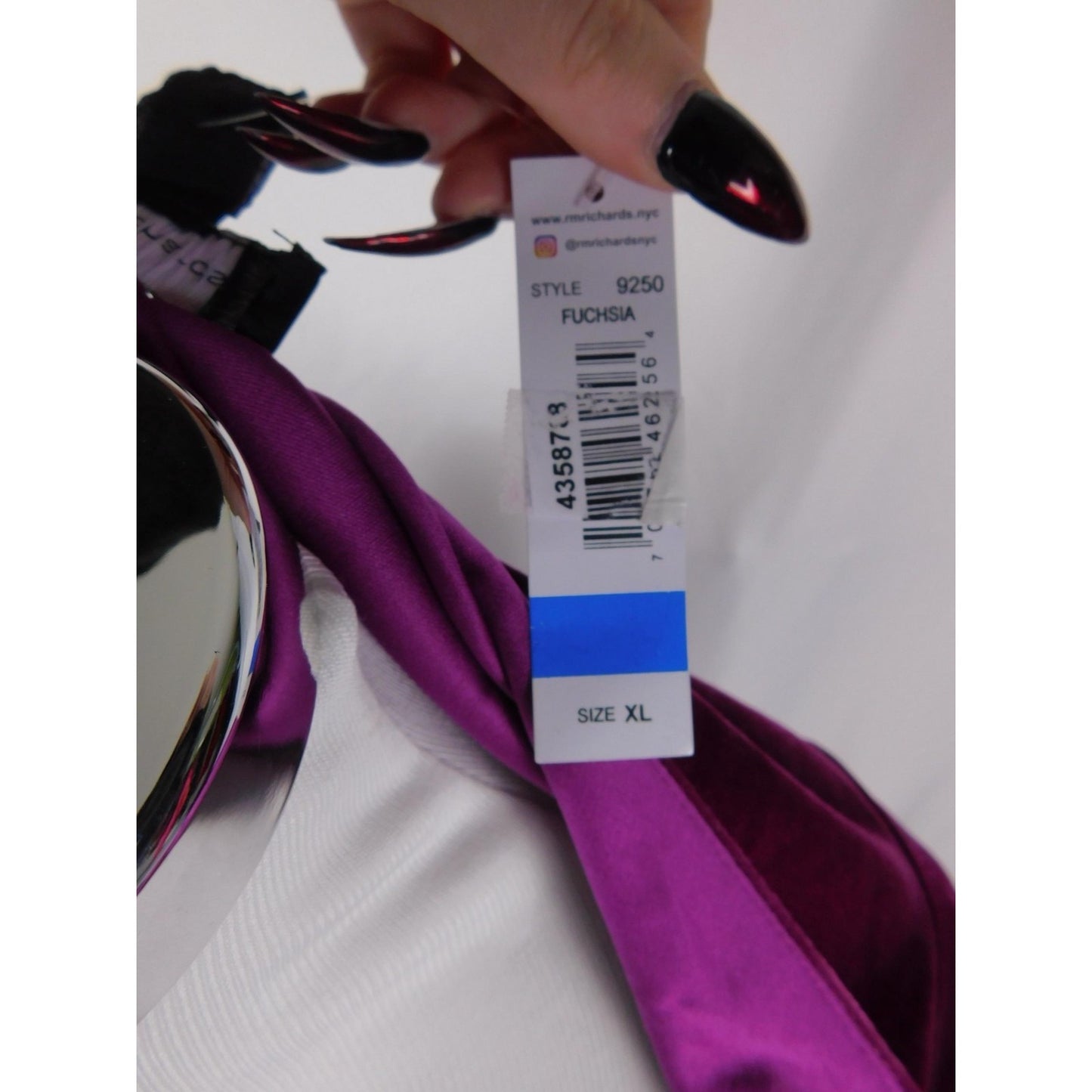 R&M Richards Top Womens XL Fuchsia Velvet Draped Cowl Back Dolman Blouse 9250