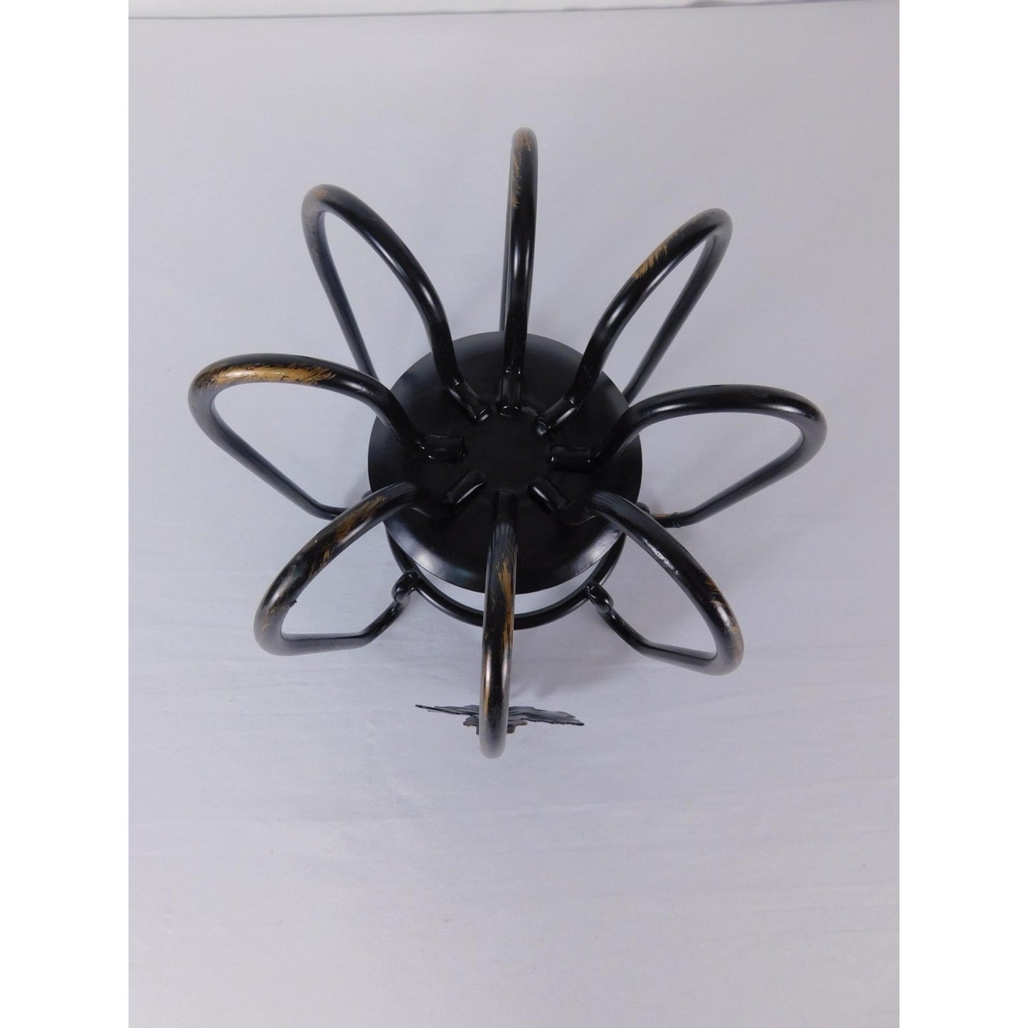 Black Metal Leaf Centerpiece Bowl Stand Traditional Seasonal Home Decor Accent