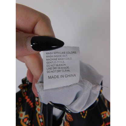 Baroque Boho Witch Paisley Print Long Sleeve Dress XL