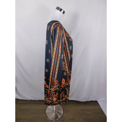 Baroque Boho Witch Paisley Print Long Sleeve Dress XL