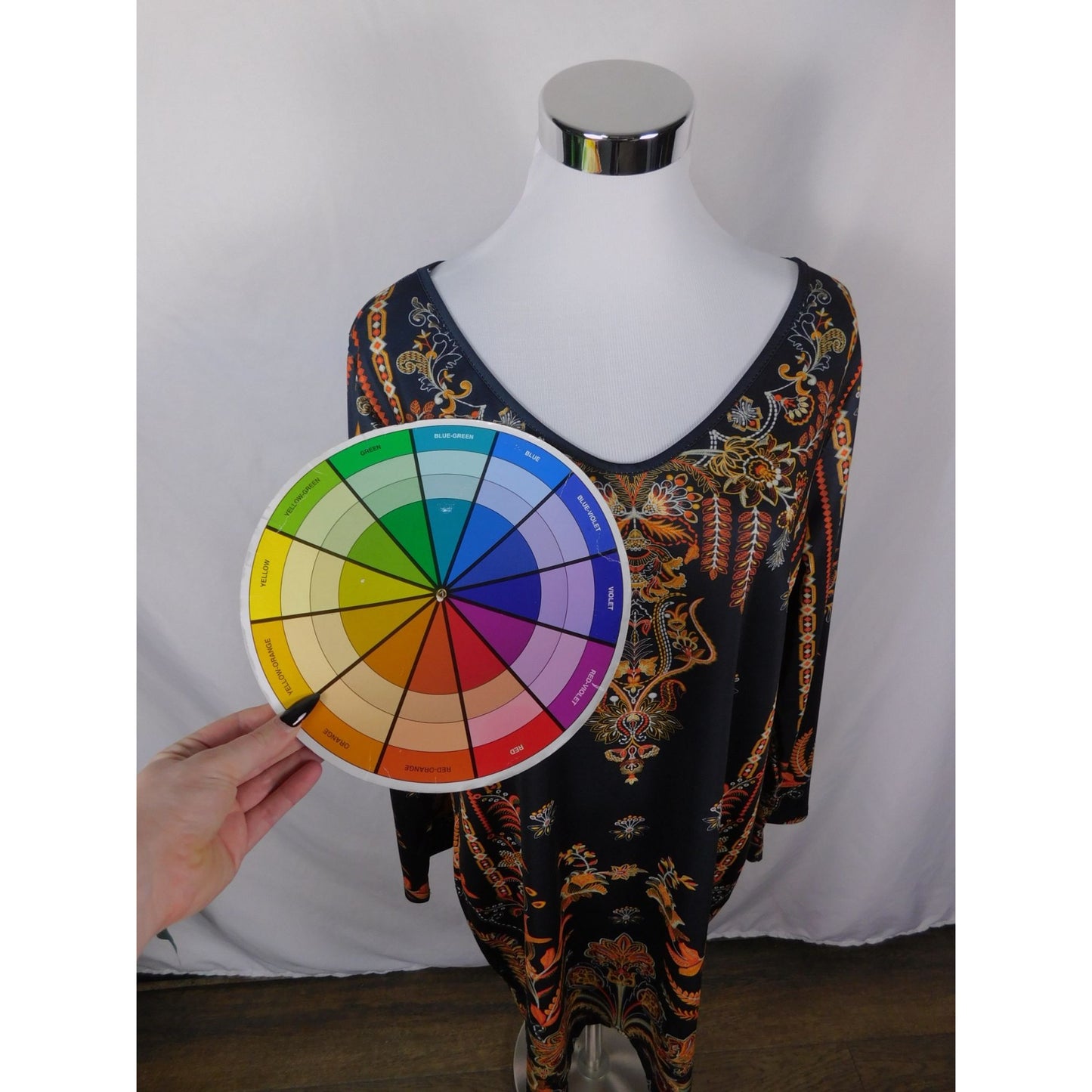 Baroque Boho Witch Paisley Print Long Sleeve Dress XL