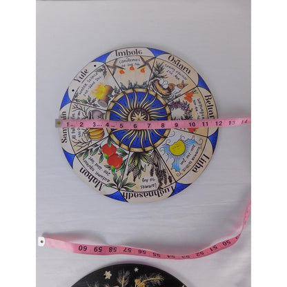 Wheel Of The Year Wicca Pagan Sabbat Wall Plaque Sun Moon Altar Decor Art