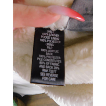 Croft & Barrow Tan Suede Hooded Jacket L Sherpa Lined